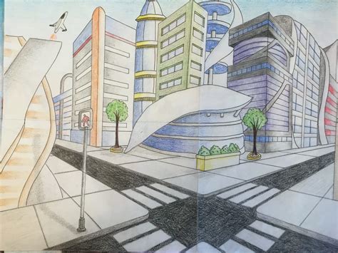 2 Point Perspective Drawing City