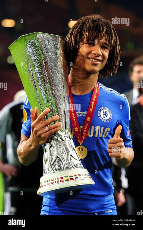 Chelsea's Nathan Ake celebrates with the UEFA Europa League trophy ...