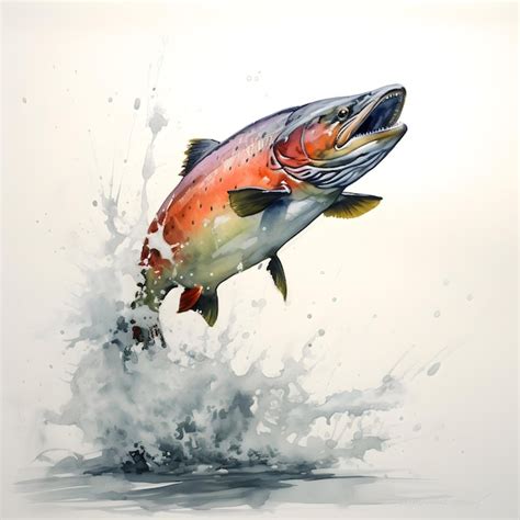 Premium AI Image | A fish jumping out of the water with the word trout on it.