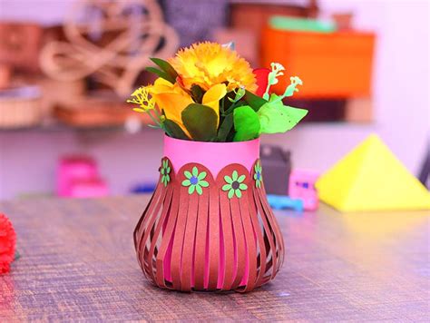 Laser Cut Paper Flower Vase DIY Craft Paper Flower Pot Free Vector | Vectors File