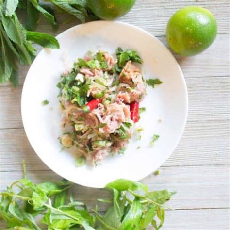 Authentic Laos Larb Som Moo - Sour Fermented Pork Salad Recipe