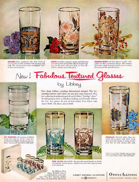 60 vintage Libbey drinking glass designs from the '60s - Click Americana