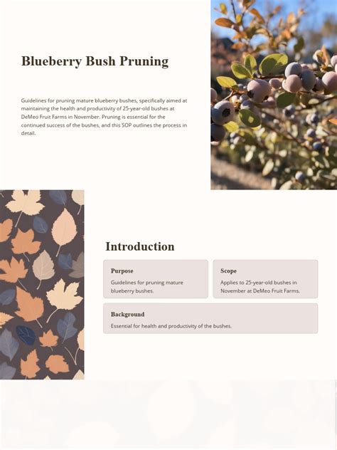 Blueberry Bush Pruning SOP | PDF