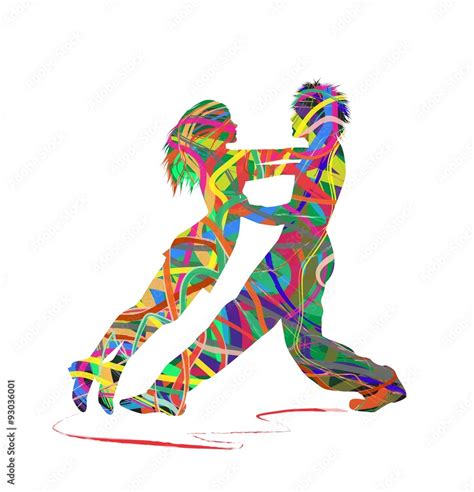 abstract silhouette of dancers Stock Vector | Adobe Stock