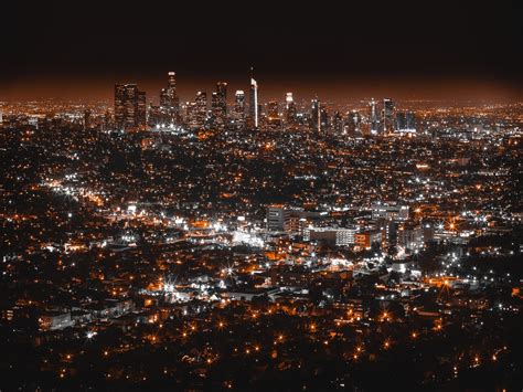 wallpaper los angeles, usa, night city, top view HD : Widescreen : High ...