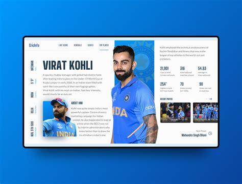 Cricinfo Player Profile by Reehen Mehta on Dribbble