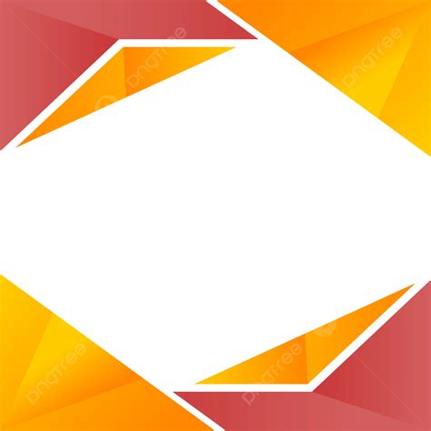 Orange And Red Geometric Frame Transparent Background Vector, Red And ...