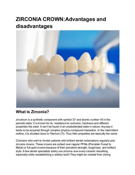 Zirconia crown advantages and disadvantages