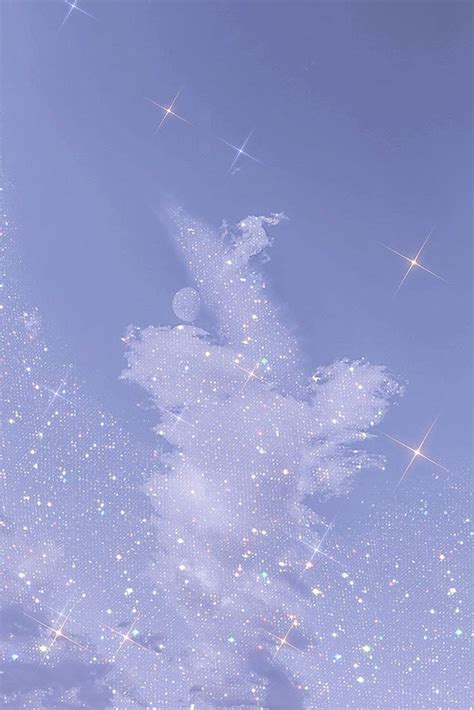 Cloudy Sparkle Sky and Aesthetic Moonlight Poster/wall Art - Etsy