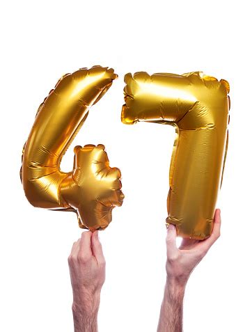 Gold Number 47 Balloons Stock Photo - Download Image Now - iStock