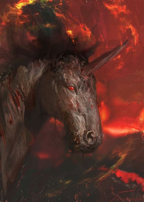 Dark Unicorn by Manzanedo | Dark artwork, Fantasy creature art, Fantasy ...