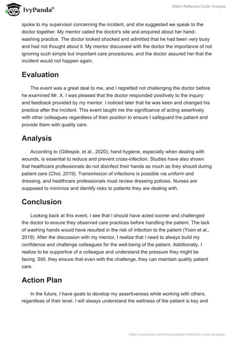 Gibb's Reflective Cycle: Analysis - 1843 Words | Essay Example