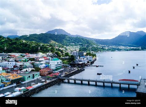 Roseau the capital of Dominica from the perspective of the cruise Terminal Stock Photo - Alamy