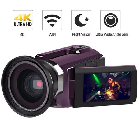 4K Camcorder Video Camera Ultra HD 60 FPS Digital Video Recorder Wifi night Vision LCD ...