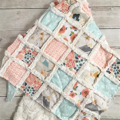 Floral Mountain Minky Rag Quilt Baby Blanket for Girls | Etsy Girls Quilts, Quilt Baby, Shabby ...