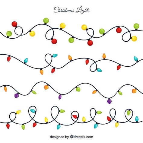 Free Vector | Christmas lights with flat design