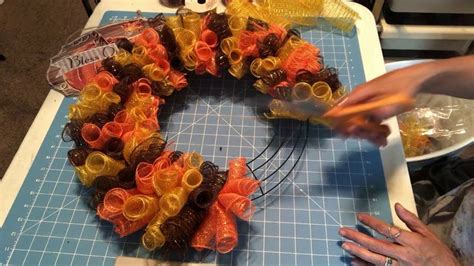 Dollar tree fall wreath made with rolls - YouTube | Deco mesh wreaths diy, Fall mesh wreaths ...