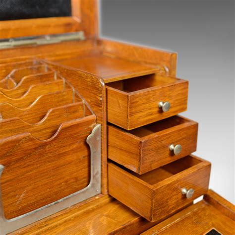 Antique Campaign Writing Box, English, Victorian, Oak, Stationery, 188 ...