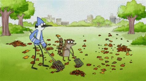 Regular Raking Leaves GIF - Raking Leaves Raking Regular Show ...