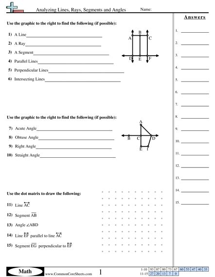 Lines Worksheets | Free - CommonCoreSheets - Worksheets Library