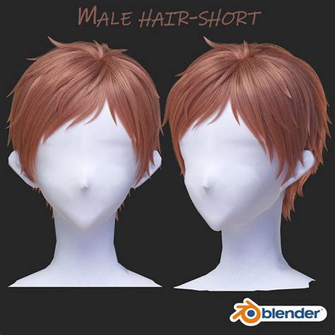 anime male short Hairstyles-blender particle system 3D model | CGTrader