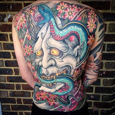 oni japanese mask back tattoo #japanese #tattoos #ideas | Japanese tattoo, Japanese tattoo ...