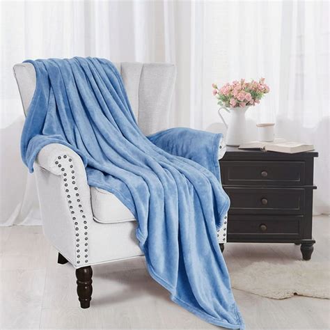 Fleece Blanket King Size Blue Lightweight Super Soft Cozy Fuzzy Bed ...