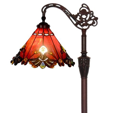 Bieye L10681 Baroque 65 inch Tiffany Style Stained Glass Reading Floor Lamp, Red - Walmart.com