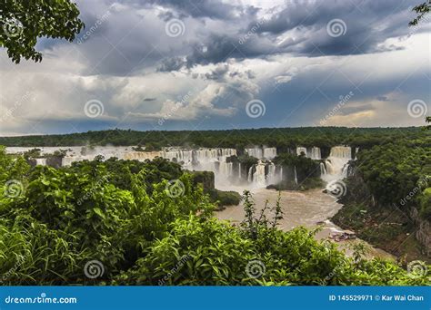 View of Iguazu Falls from Brazil Side Stock Image - Image of aerial, landscape: 145529971