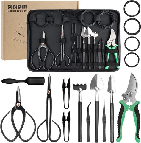 Amazon.com : SEBIDER Bonsai Tree Kit Bonsai Tools Set Succulent Kit 16PCS Garden Hand Tool Set ...