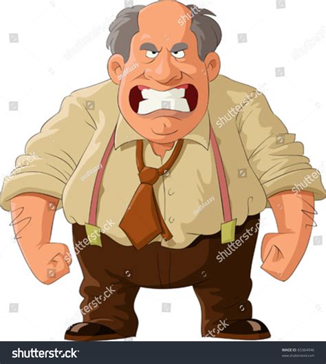 Angry Boss On White Background Vector Stock Vector 65364946 - Shutterstock