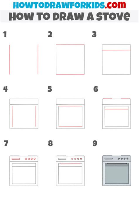 How to Draw a Stove - Easy Drawing Tutorial For Kids