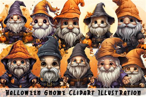 Halloween Gnome Clipart Illustration Graphic by FonShopDesign ...