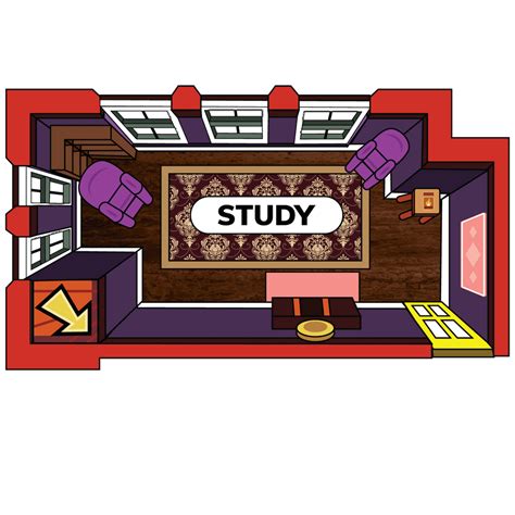 Cluedo Game Study Area Wall Decal - 28 Inches x 28 Inches Vinyl Bedroom ...