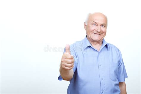 Sarcastic Old Guy Showing Thumbs Up Sign Stock Image - Image of annoyed ...