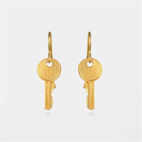 Key Earrings Gold Vermeil | Sterling Silver & Gold Vermeil Jewellery ...