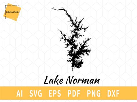 Lake Norman Map SVG North Carolina Map Vector File Instant - Etsy