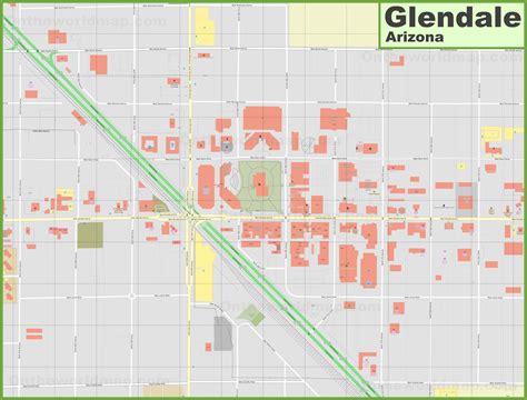 Glendale downtown map - Ontheworldmap.com