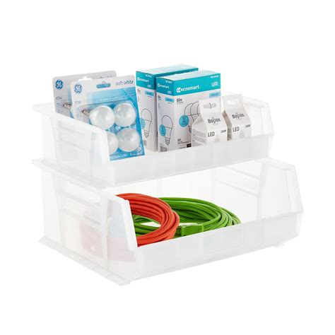 Utility Extra Wide Stackable Plastic Bins | The Container Store