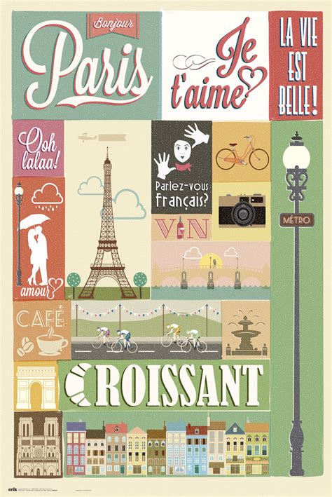 Poster Paris - Collage | Wall Art | 3+1 FREE | Europosters