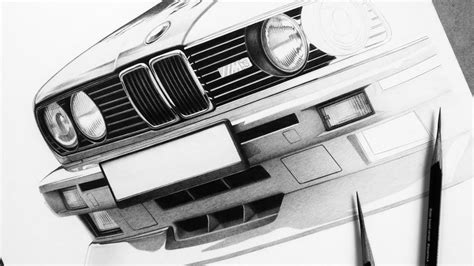 BMW E30 M3 | Realistic Car Drawing - YouTube