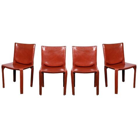 4 Mario Bellini CAB 412 Chairs in Cognac (Russian Red) Leather for Cassina at 1stDibs | russian ...