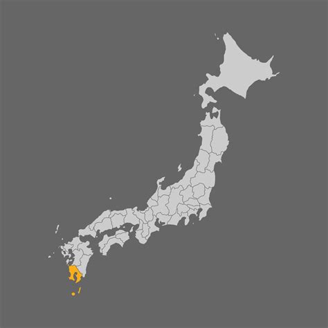 Kagoshima prefecture highlight on the map of Japan 8296116 Vector Art at Vecteezy