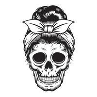 Messy Bun Skull Vector Art, Icons, and Graphics for Free Download