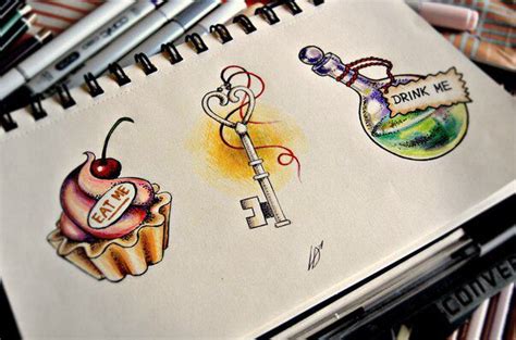 Eat and drink me | Alice and wonderland tattoos, Disney tattoos, Alice in wonderland drawings