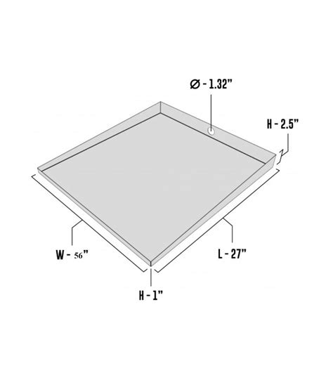 Dual Compact Front - Load Washer Dryer Drain Pan - 56" x 27 ...