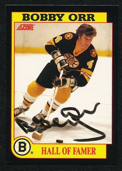 Bobby Orr Signed Bruins 1991-92 Score #3 Hockey Card (JSA COA)