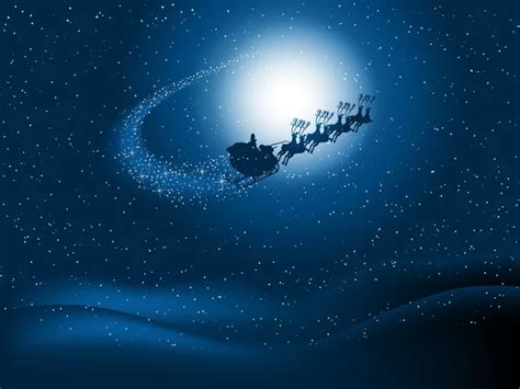 Santa in the night sky — Stock Photo © kjpargeter #9359147