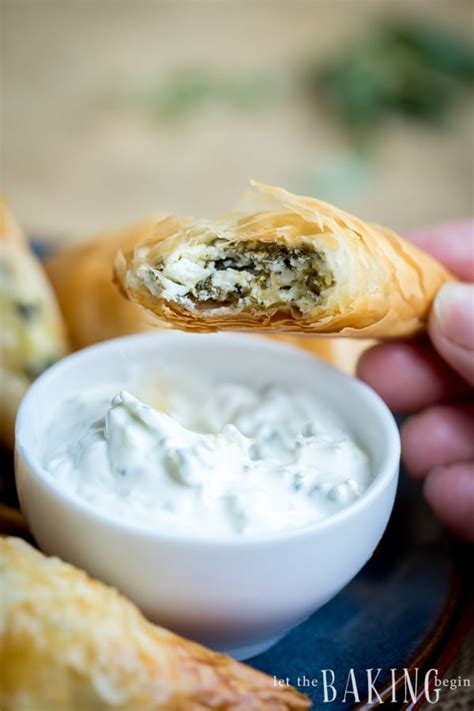 Spinach and Feta Phyllo Triangles - Spanokopita - Let the Baking Begin!