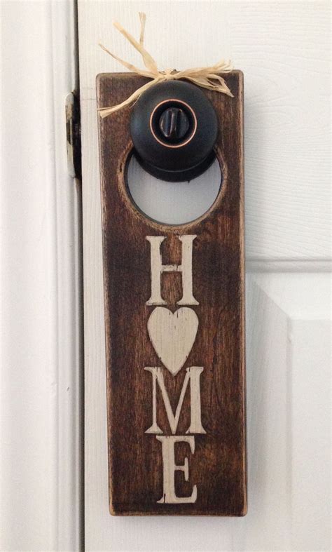 Wooden doorknob hanger. | Doorknob hangers, Bottle opener wall, Wood decor